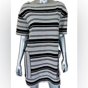 Zara Trafaluc Collection Black And White Striped Dress Size L